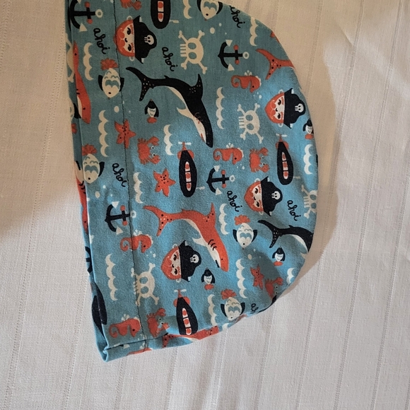 Cute Handmade baby hat WITH COOL PIRATE PATTERN FABRIC - Picture 3 of 8